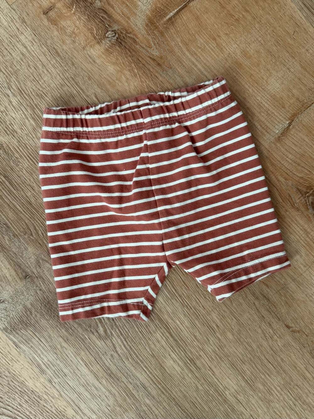 Hanna Andersson Baby Striped Elastic Waist Shorts Brown and White